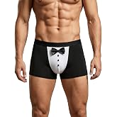 Avidlove Mens Sexy Boxer Briefs Tuxedo Bow Cute Underwear Cosplay Panties | Mens Lingerie, Low Rise Booty Shorts, Cosplay Costumes for Men, for Role Play, Parties, Halloween, Valentine's Day