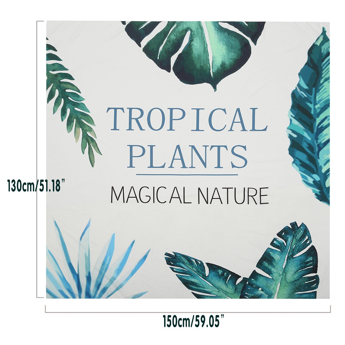 Jeteven Tapisserie Murale Mandala Tenture Tapisserie Hippie Couverture Pique-Nique Nappe Tapisserie Indienne (Tropical Plants 150 x 130cm)