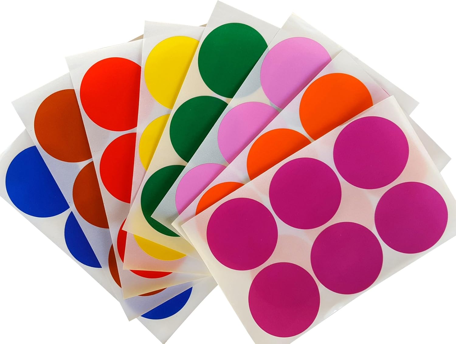 Dot Sticker Color Labels 1 Inch (25 Mm) In Green, Yellow, Pink, Purple, Orange, Brown, Blue, And Red 768 Pack By Royal Green