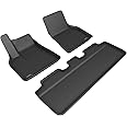 3D MAXpider All-Weather Floor Mats for Tesla Model Y 5-Seat 2020 Custom Fit Car Mats Floor Liners, Kagu Series (Does NOT fit 7-Seat) Black