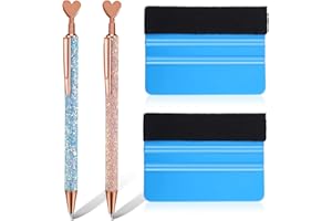 BUYSIGO Weeding Tools for Vinyl，2 Pieces Air Release Pen Craft Vinyl Weeding Tools Stainless Steel Point Retractable Air Release Weeding Tools for Craft Weeding Essential Adhesive Vinyl (Love)