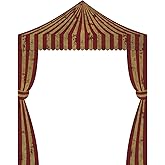 Ziliny 3 Pcs Carnival Party Decorations Halloween Awning Red and White Banner Circus Tent Concession Stand(Creepy Style)