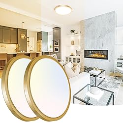 Peasur 12 Inch LED Ceiling Light Gold, 24W Slim