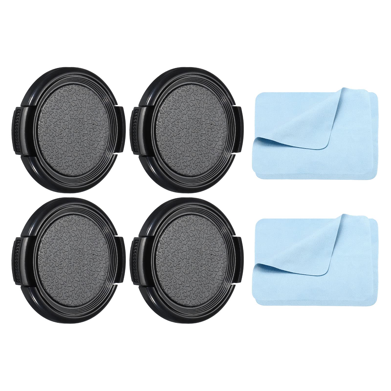 PATIKIL Camera Lens Cap, 4 Pack Sides Pinch Front Lens Cover with Microfiber Cleaning Cloth for 40.5mm Thread Universal DSLR Lenses for Nikon, for Fujifilm, for Pentax, for Leica
