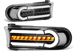 DNA Motoring BL-LB-FJC07-BK-CL1 LED DRL+Sequential Chasing Turn Signal Front Bumper Light Corner Lamps, Black