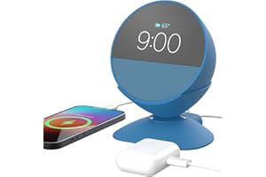 DIROSE Charging Stand for Echo Spot with USB-C and USB-A Charging Ports for Multiple Devices, Echo Spot Stand Charging Station for iPhone Cellphones and Earbuds (Blue)