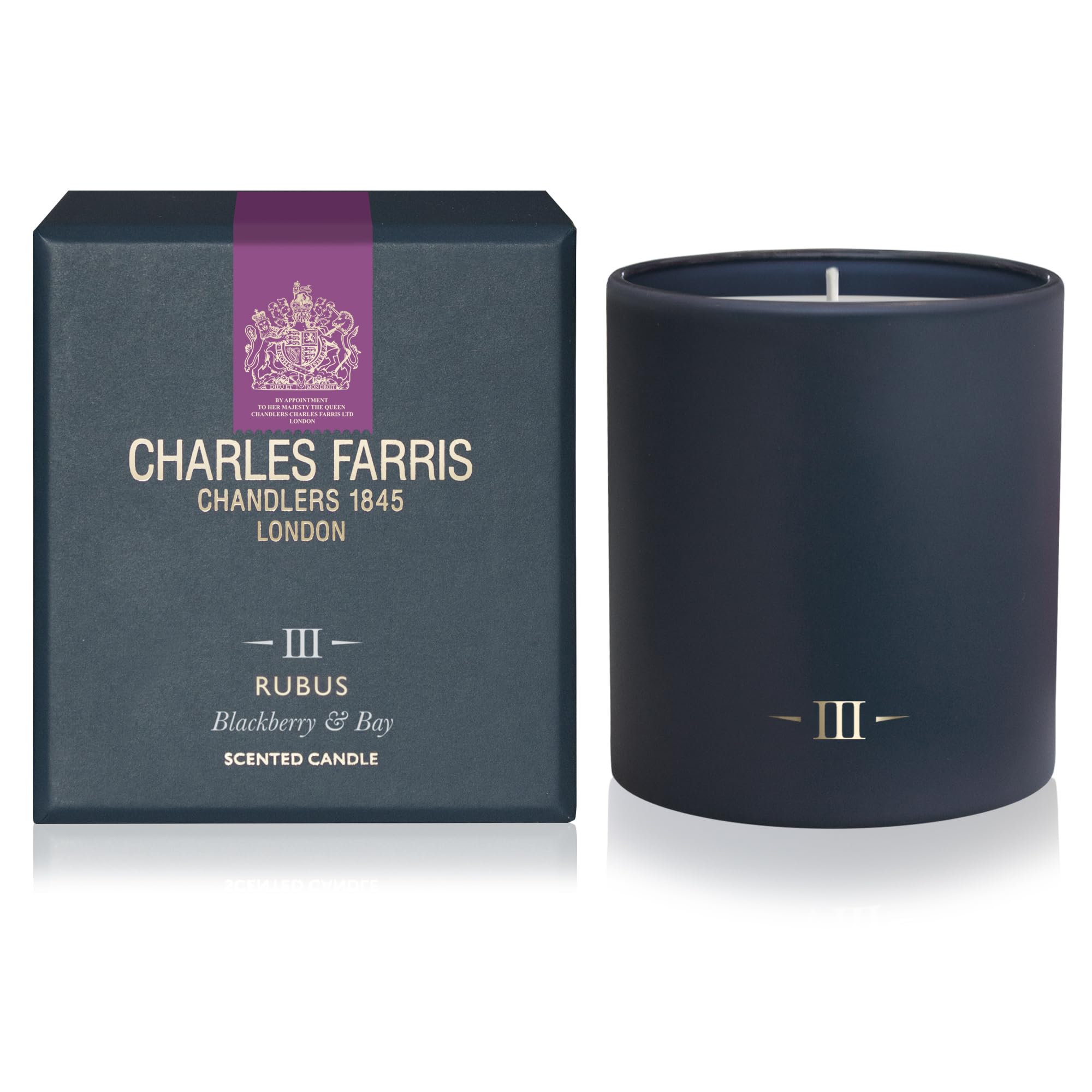 Charles Farris Luxury Scented Candle - BlackBerry & Bay - 50+ Hours Burn Time - Artisan Hand-Finished Glass Jar, Made in England (Rubus) — image 1