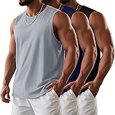 Evervibe 3 Pack Men's Big and Tall Tank Tops, Crewneck Sleeveless Tee Shirts Workout Swim Running Gym Muscle Shirts