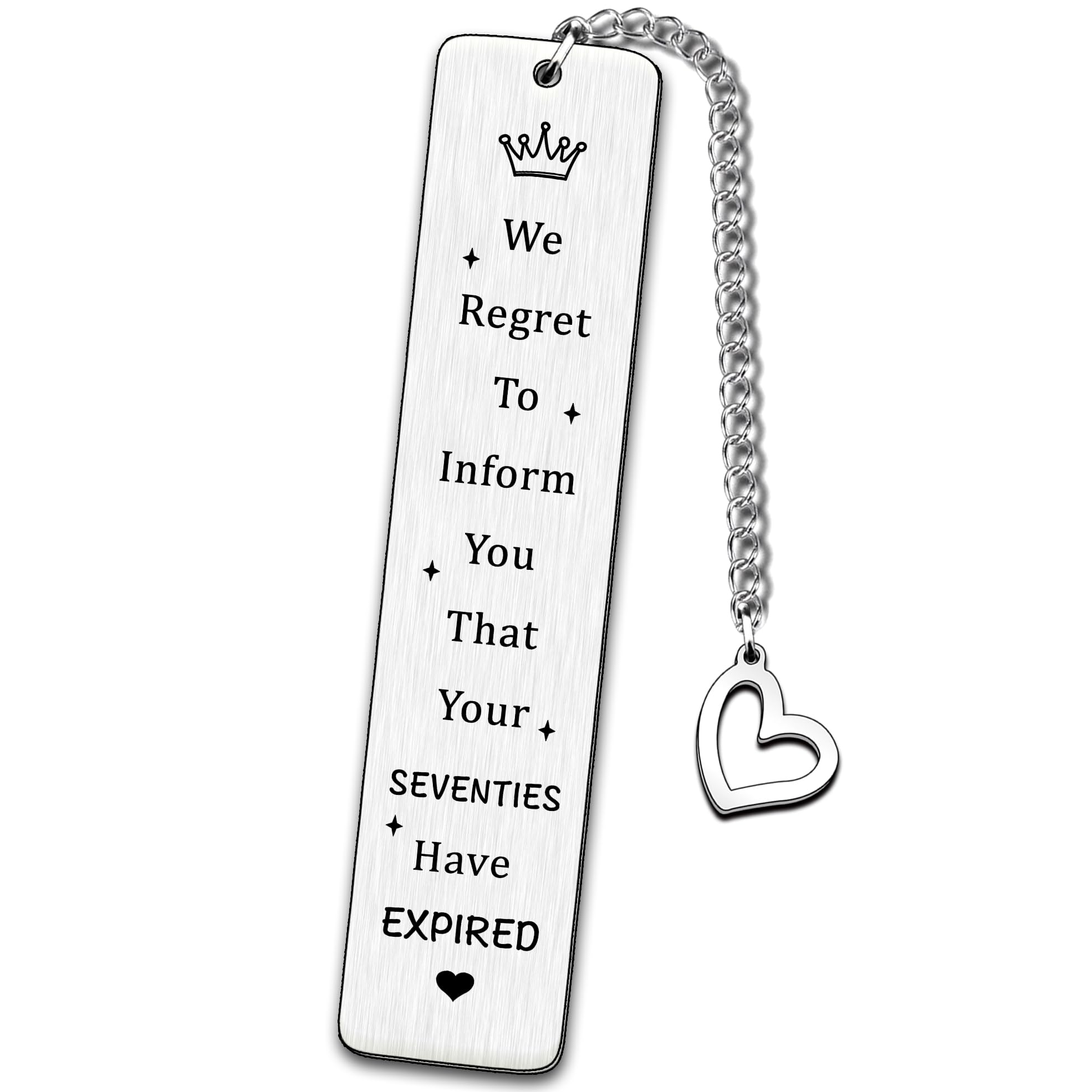 JMIMO Funny 80th Birthday Bookmark Gifts for Women Men Joke Bookmark for Someone Who is Turning 80 Years Old 80th Birthday Present Idea We Regret to Inform You that Your Seventies Have Expired