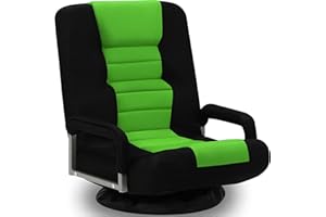 ACIPENSER Swivel Gaming Chair Multipurpose Floor Gaming Chair for Playing Video Games, TV, Reading w/Armrest Lumbar Support & 6 Adjustable Postion Backrest for Adults & Kids,Green