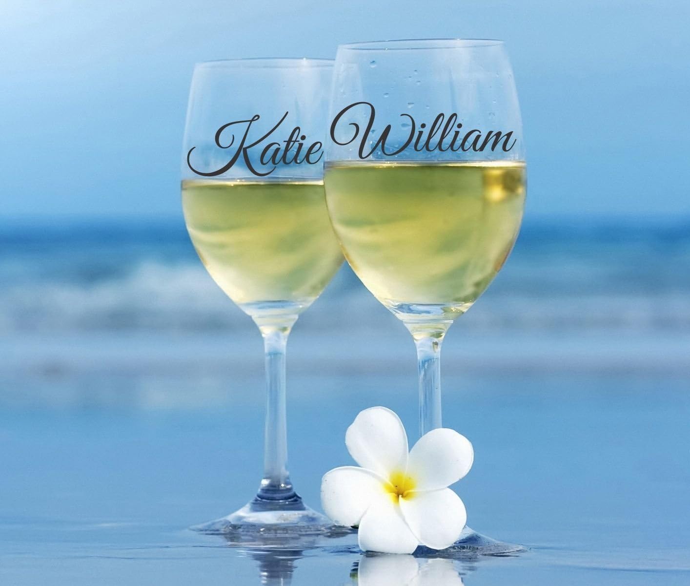 2 x PERSONALISED NAME wine glass vinyl stickers Decals Amazon.co.uk
