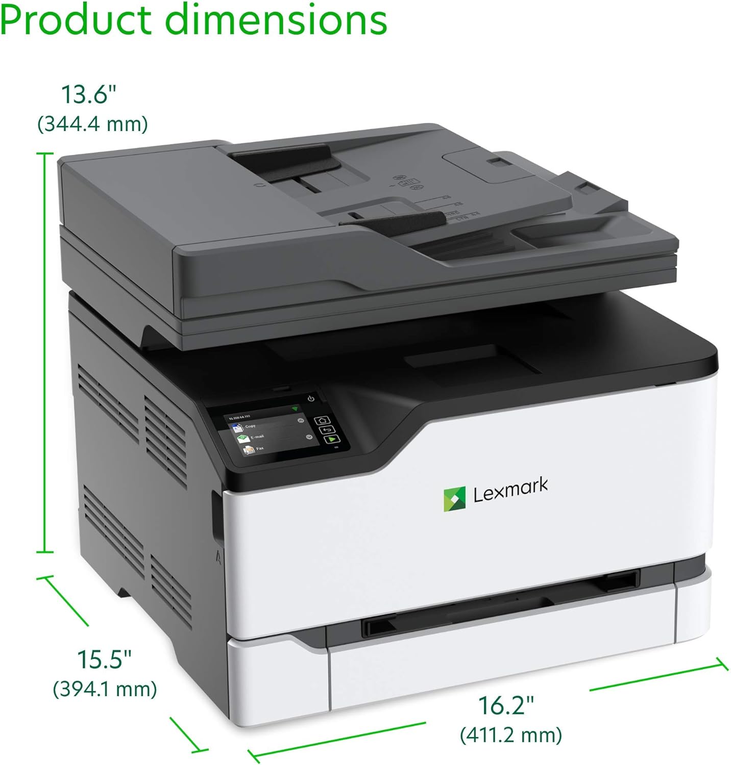 Lexmark MC3326adwe Color Multifunction Laser Printer with Print, Copy, Fax, Scan and Wireless Capabilities, Two-Sided Printing with Full-Spectrum Security and Prints Up to 26 ppm (40N9060): Electronics