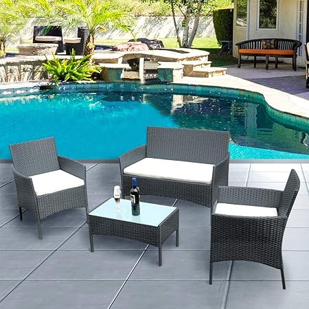 Amazon Com Panana Outdoor Patio Furniture 4 Pieces Rattan Patio