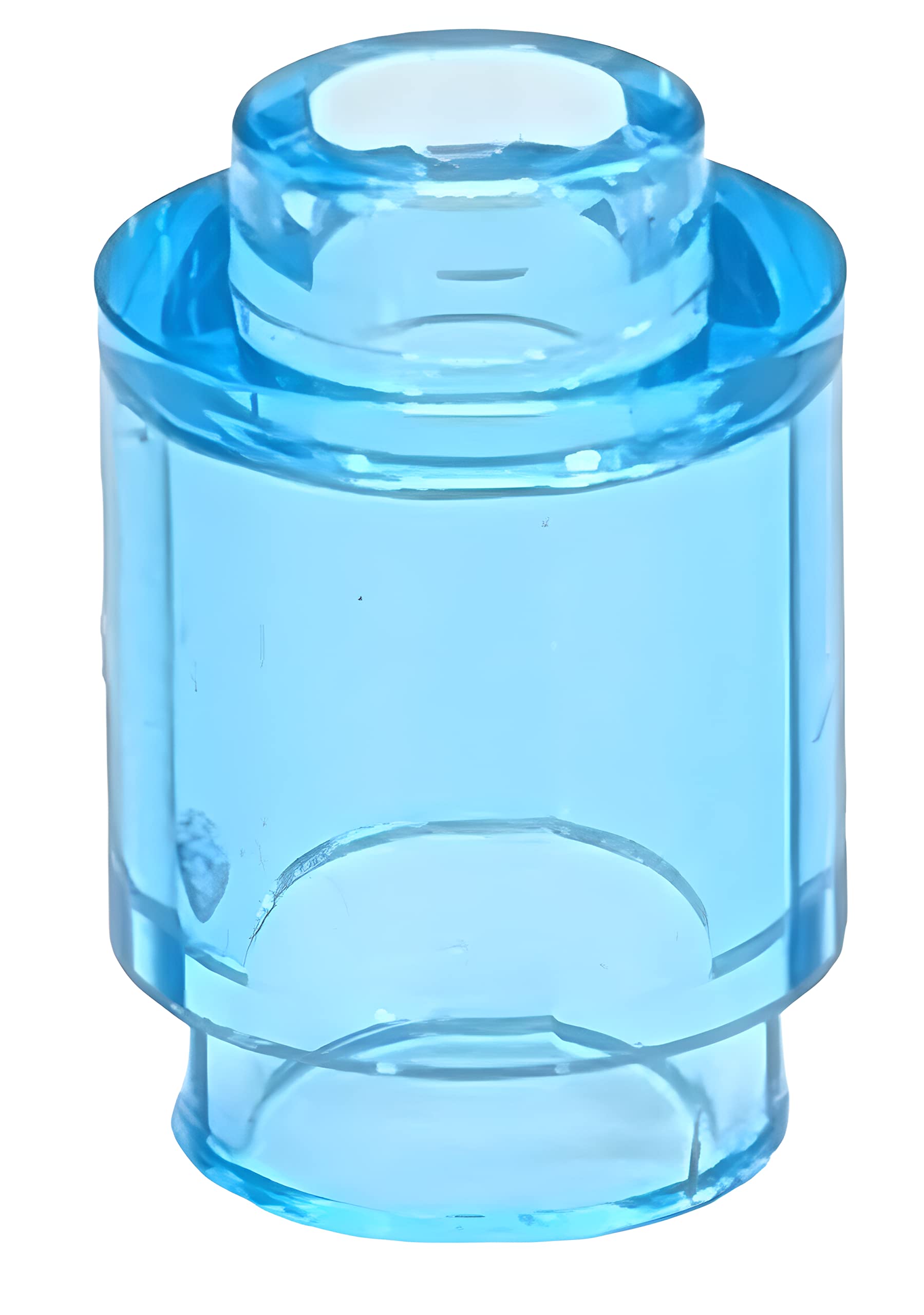 LEGO Building Accessories: 1x1 Trans-Light Blue (Transparent Blue) Round Brick, Bulk - 100 Pieces per Package