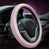 Glitzer Auto Innenausstattung Set - Diamant Lenkradbezug & Strass Zubehör Rosa