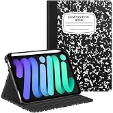 Fintie Folio Case for iPad mini 7th Generation A17 Pro/mini 6 8.3-inch | Multiple Viewing Angles, Pencil Holder &amp; Storage Pocket, Drop Protection, Pencil Charging, Auto Sleep/Wake, Composition Book