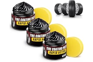Premium Tire Coating & Trim Restorer, Car Tire & Trim Renewal Paste – Deep Black Shine, UV Protection & Easy Application for 