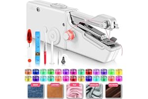 ANKUWA Handheld Sewing Machine, Automatic Cordless Mini Sewing Machine for Beginners and Adults, Easy to Use and Battery Operated Portable Sewing Machine for DIY, Fabrics, Clothes, Home and Travel