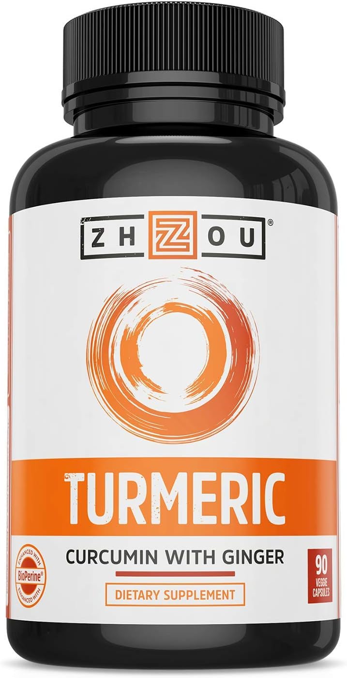 Turmeric Curcumin and Ginger with Bioperine 1800 mg – Includes 95% Curcuminoids – Extra Strength Antioxidant for Maximum Joint Comfort and Mobility - Non-GMO & Gluten Free - 90 Veggie Capsules: Health & Personal Care