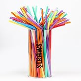 NOKI Acrylic Straw Holder for Counter: Clear Straw Holder Dispenser, Lucite Glass Drinking Straw Dispensers Organizer with Printed Straws. (Container Only)