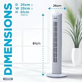 Status 32-Inch Oscillating Tower Fan, 3 Speed Settings, Portable White view 5