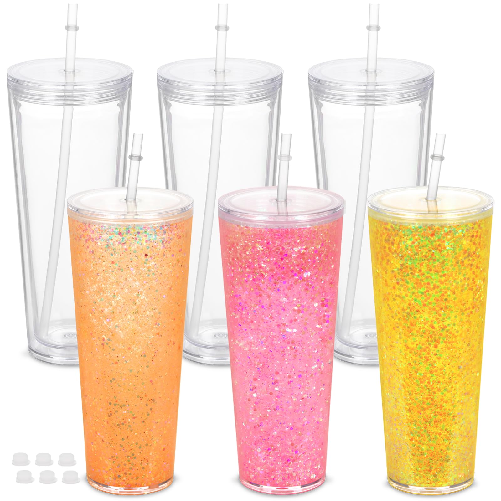 Micellwuu 6 Pack 24Oz Acrylic Snow Globe