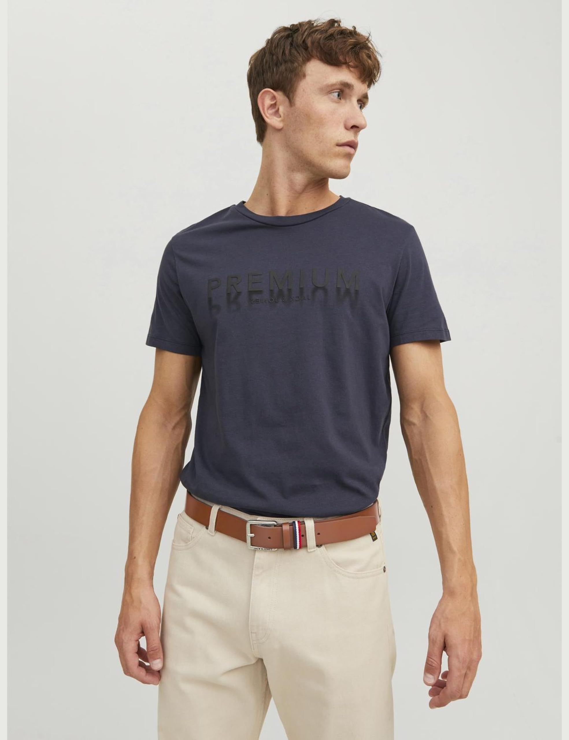 JACK & JONES Herren Jacespo Belt Lederg rtel, Cognac, 90 EU 2