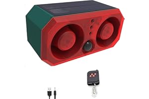 Solar outdoor motion sensor alarm: Comboss Barking dog motion sensor,motion sensor dog barking sound with 2*130db Noise Maker & 13LED strobe light support Recording,dog barking alarm for home security