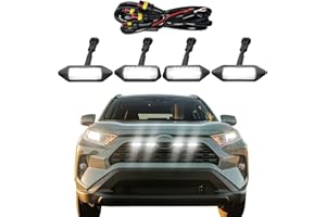 CFDSDE Front Grill Lights for Toyota RAV4 Accessories 2019-2024 LED Grille Lights for Hybrid LE SE XLE XSE Limited(White)