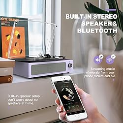 WOCKODER Turntable Vinyl Record Players New Sleek
