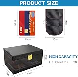 Jsdoin Keyless Entry Car Key Faraday Box with Pouch Shielding Fiber 6-8 Keys view 2