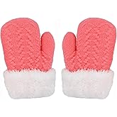 FGSS Kids Winter Knit-Mittens Toddler Warm Thick Fleece Gloves Cold Weather Soft Stretch Mittens for Boy Girls (2-6Yrs)