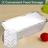 Zuvo 50 Large Aluminium Foil Food Container with Lid 600ml Silver view 7