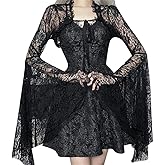 Instobig Goth Shrug Black Gothic Victorian Shrugs Crop Top For Women