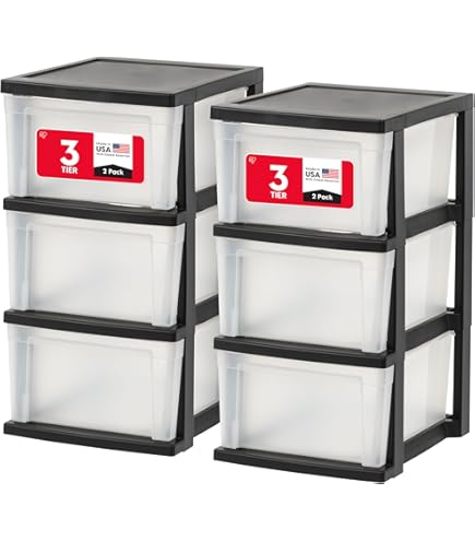 Storage Drawers Plastic Drawer Wide Tower Plastic Storage Cart With ...