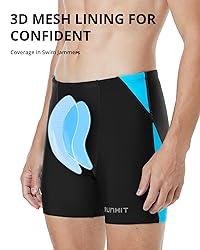 Runhit Mens Swim Jammers Square Leg Quick Dry