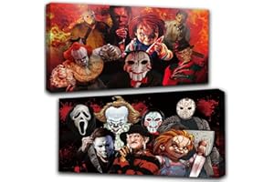 OFRKE 2 Pack Diamond Painting Kits，Large 5D DIY Halloween Diamond Painting Kits，DIY Full Drill Crystal Rhinestone Arts and Crafts，Halloween Clown Diamond Art Kit Home Wall Decor (28X16inch)