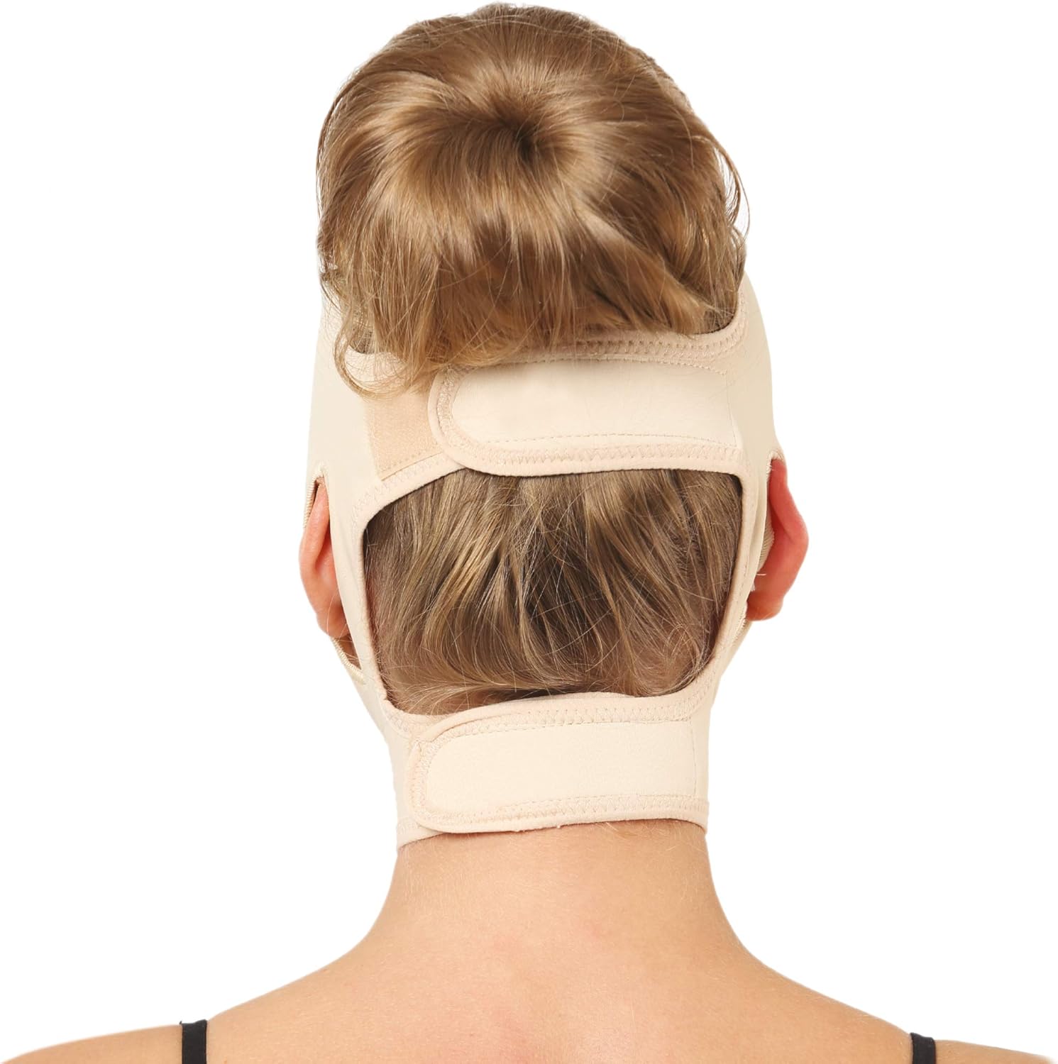 Post Surgical Chin Strap Bandage for Women - Neck and Chin Compression Garment Wrap - Face Slimmer, Jowl Tightening, Chin Lifting (Beige, M): Health & Personal Care