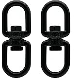 MAMDAFAON 5/16"(M8) Heavy Duty Swing Swivels- 304 Stainless Steel Double Eye Swivel Hooks for Hammock Swing, Gym Bags, Plant Hangers & Dog Leashes (2Pcs Black)