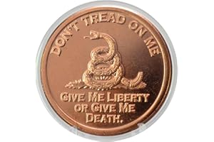 HEAVENLY METALS Don't Tread On Me Give Me Liberty Or Give Me Death Gadsden Snake 1 oz Pure .999 Copper Round Collectible Challenge Coin in Capsule