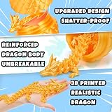 YILCER 12 inch Dragon 3D Printed Dragon Egg Safe Eco Fidget Toy Gold view 3