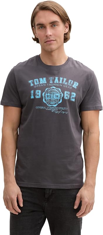 Maglietta con Logo Stampato, Uomo, Grigio (Tarmac Grey 10899), M