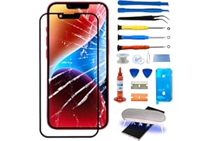 AGZSSL Compatible with iPhone 14 Plus Screen Replacement, 6.7 Inch Front Outer Lens Glass Screen Replacement Repair Kit - Incl Waterpoof Frame Adhesive and Tool Kit(No Digitizer,No LCD)