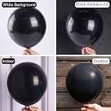 PartyWoo Black Balloons 50 Pcs 12 Inch Latex with 20m Ribbon Birthday Wedding view 2