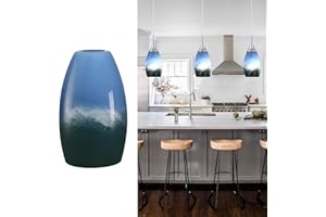 Viinew Mini Glass Pendant Light 1-Pack with Handblown Blue White Marble Art Oval Glass Lamp Ceiling Hanging Light, for Dining Room,Kitchen,Foyer,Hallway 4.72"