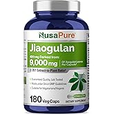 NusaPure Jiaogulan 20:1 Extract, 450 mg Equivalent to 9,000mg 180 Veggie Capsules (Vegetarian, Non-GMO, Vegan) Gynostemma Pentaphyllum