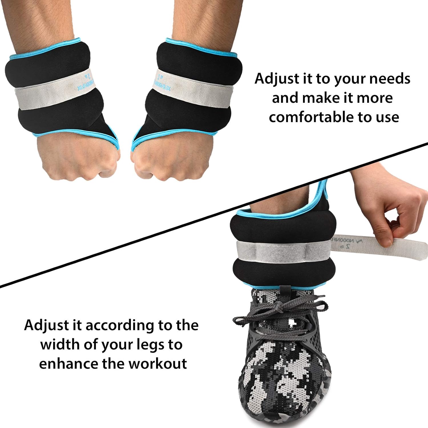 N NOOONFIX Adjustable Wrist Weights Thumblock 4lb Set (2lbs Each) Hand Ankle Arm Weights, Adjustable Strap for Women & Men Fitness Strength Exercise Workout Yoga, Dance, Pilates, Cardio, Aerobics : Sports & Outdoors