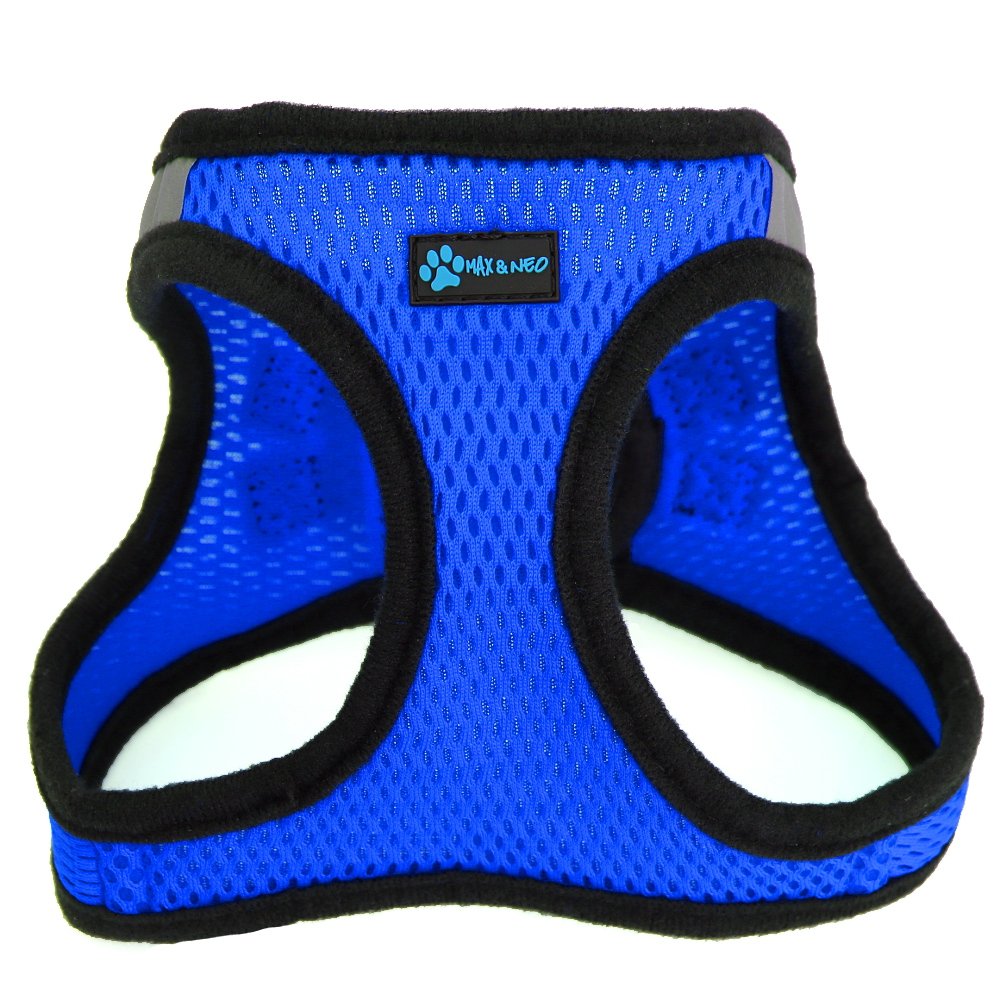 Max and Neo Nanu Small Dog Reflective Dog Harness - We Donate a Harness to a Dog Rescue for Every Harness Sold (Medium, Blue)