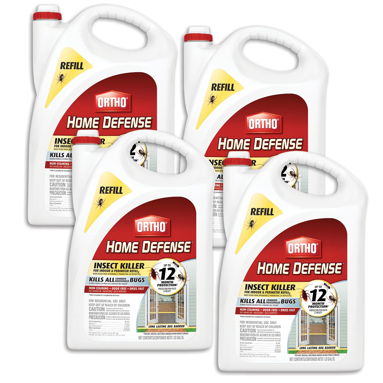 Photo 1 of Ortho Home Defense Insect Killer for Indoor & Perimeter Refill 2, 1.33 gal., 4-pack