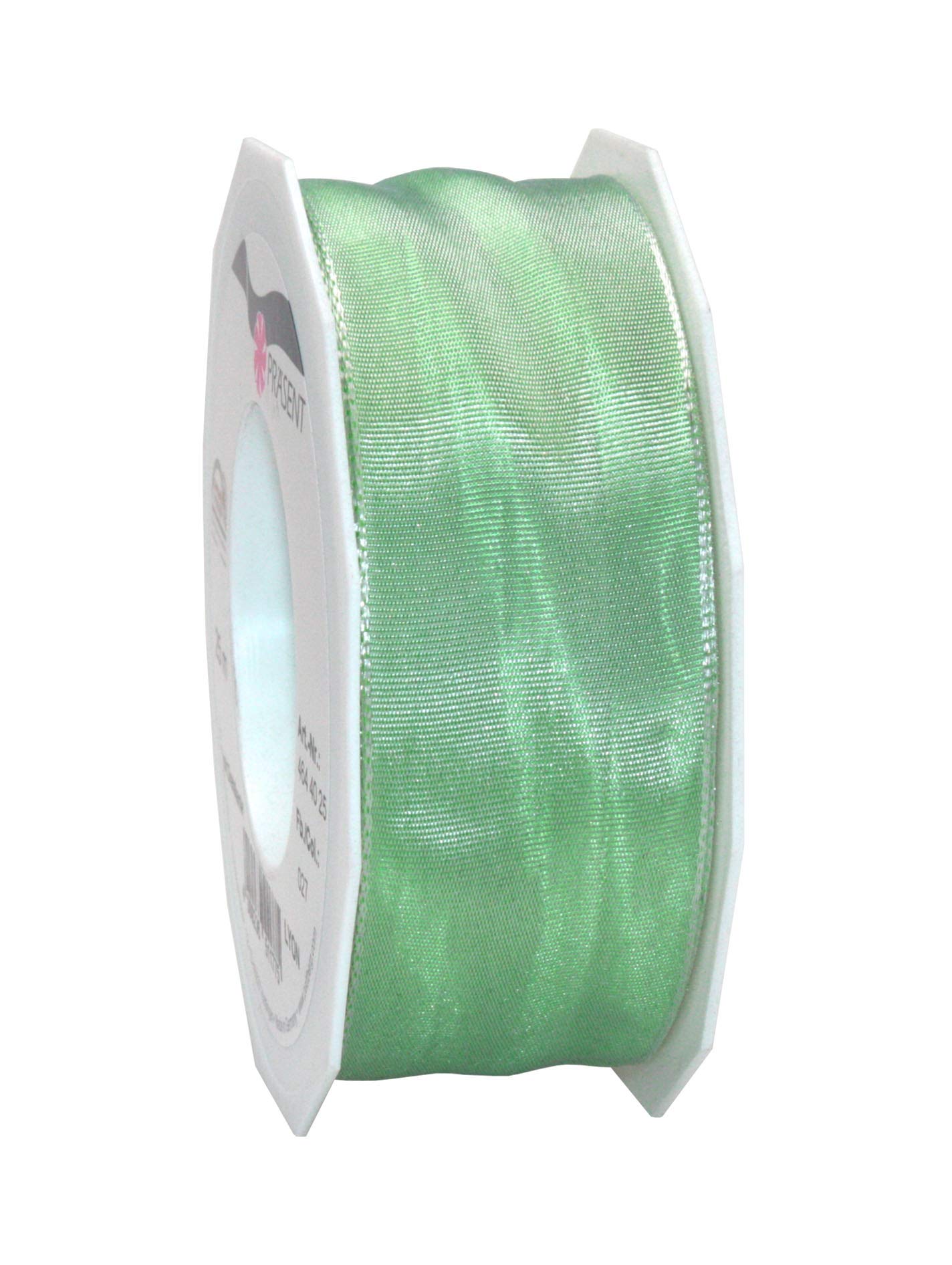 Präsent - Lyon Wired Taffeta Ribbon Mintgreen 40 mm Width, 25 m Length